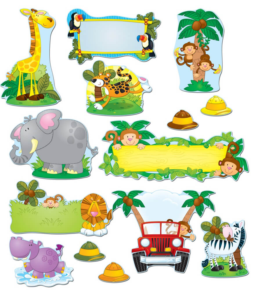 Jungle Safari Bulletin Board Set Grade PK5 CarsonDellosa Publishing