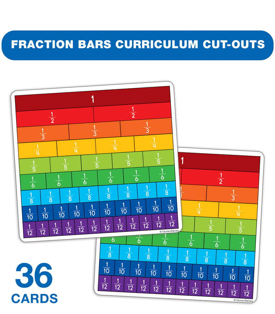 Fraction Bars Curriculum CutOuts Grade K5 CarsonDellosa Publishing